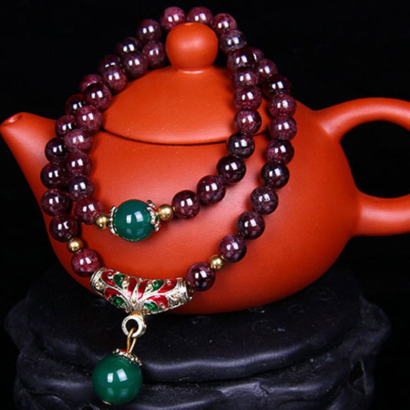 7mm Garnet Healing Bracelet for Calm & Protection