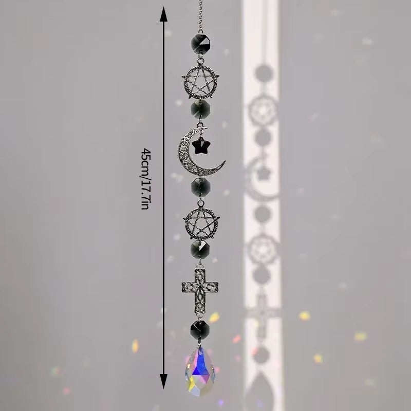 Crystal Suncatcher Outdoor Wind Chime Hanging Crystal Angel Butterfly Pendants Garden Tree Decor Window Drop Bell Hanging Decor