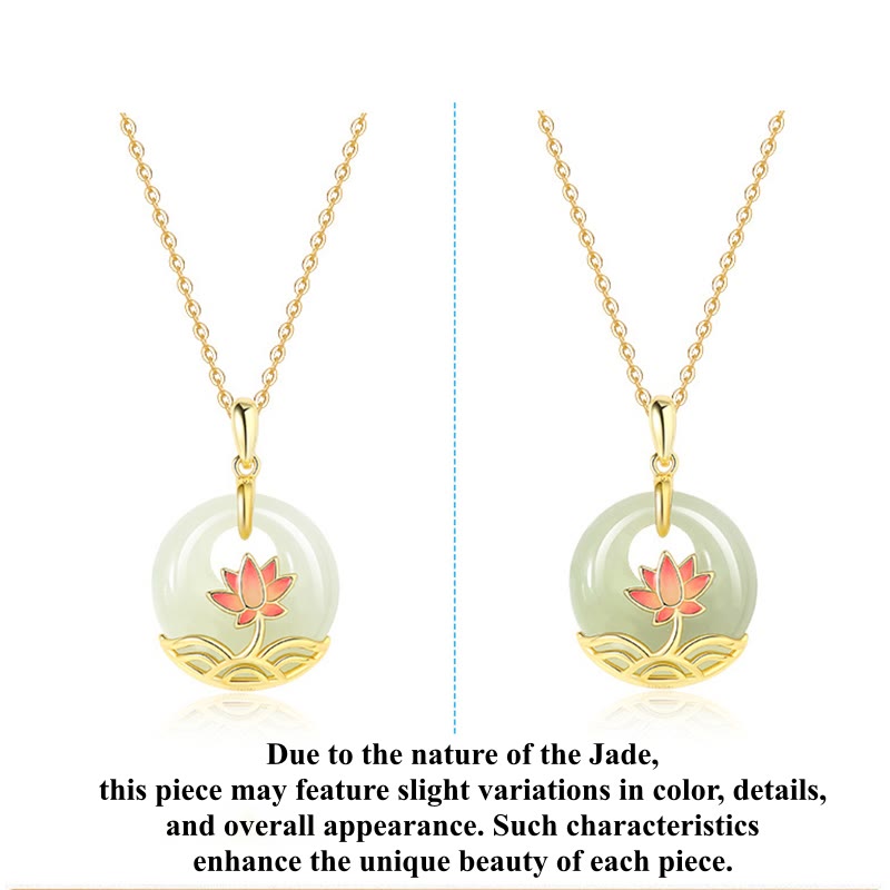 Hetian White Jade Lotus Flower Protection Necklace