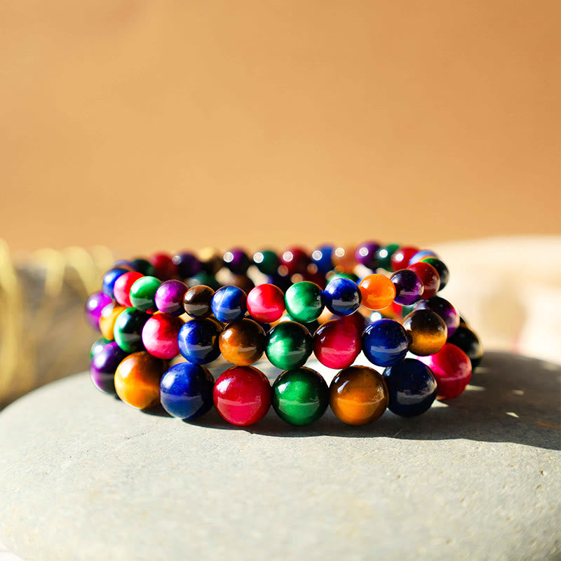 10mm Tiger Eye Courage Bracelet for Strength & Protection