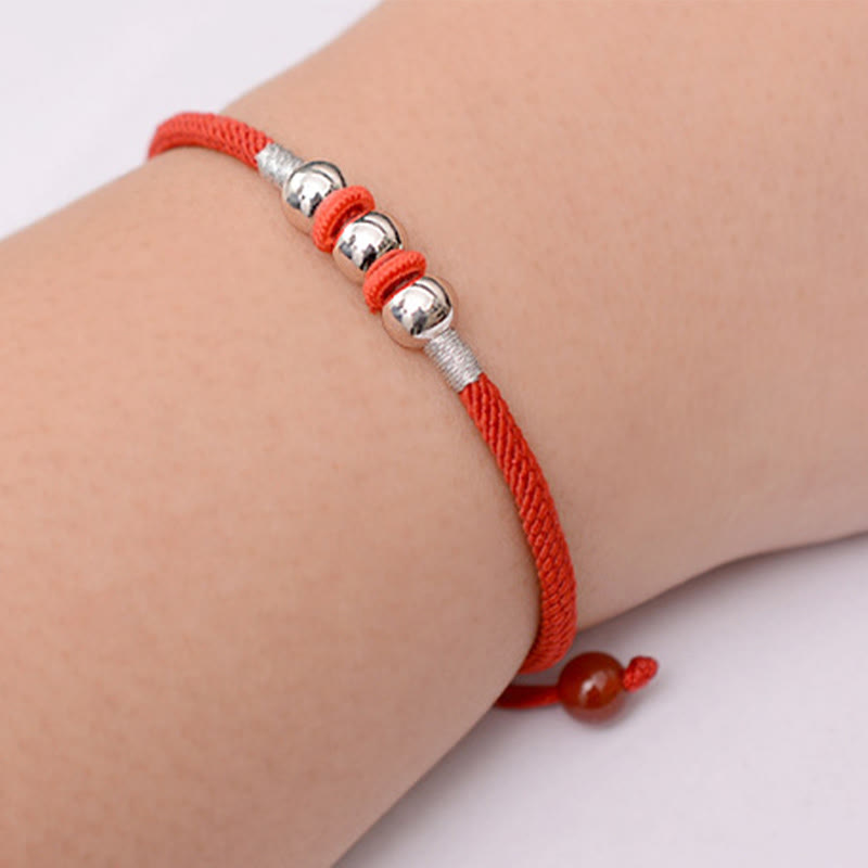 925 Sterling Silver Red String Bracelet for Protection & Luck