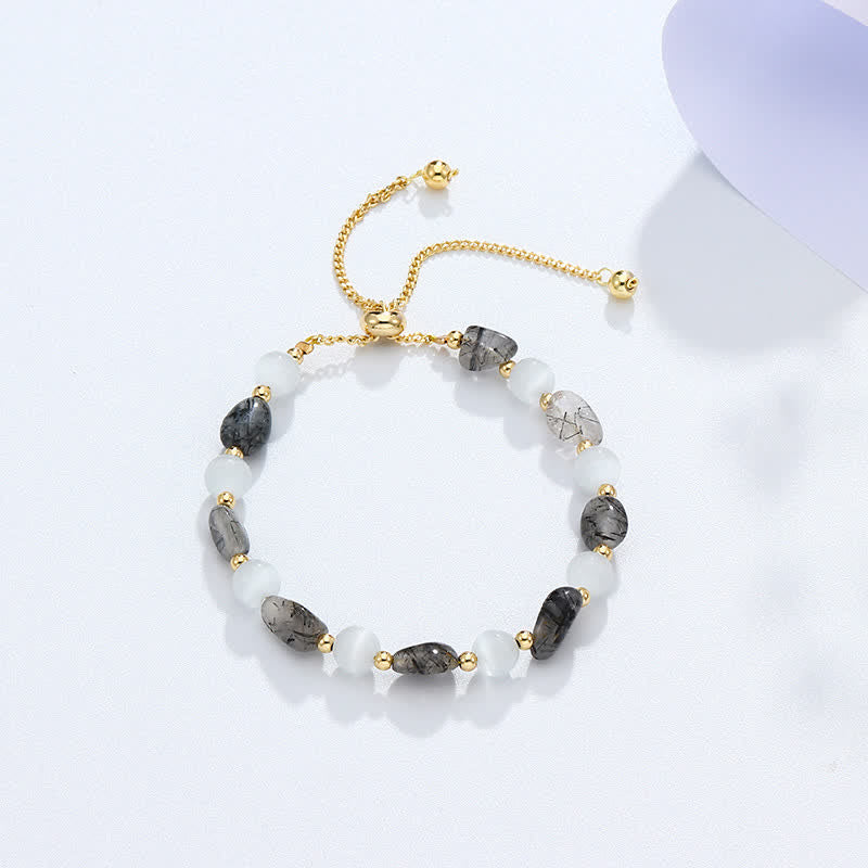 Amethyst Spiritual Awareness Bracelet with Pink Crystal & Quartz