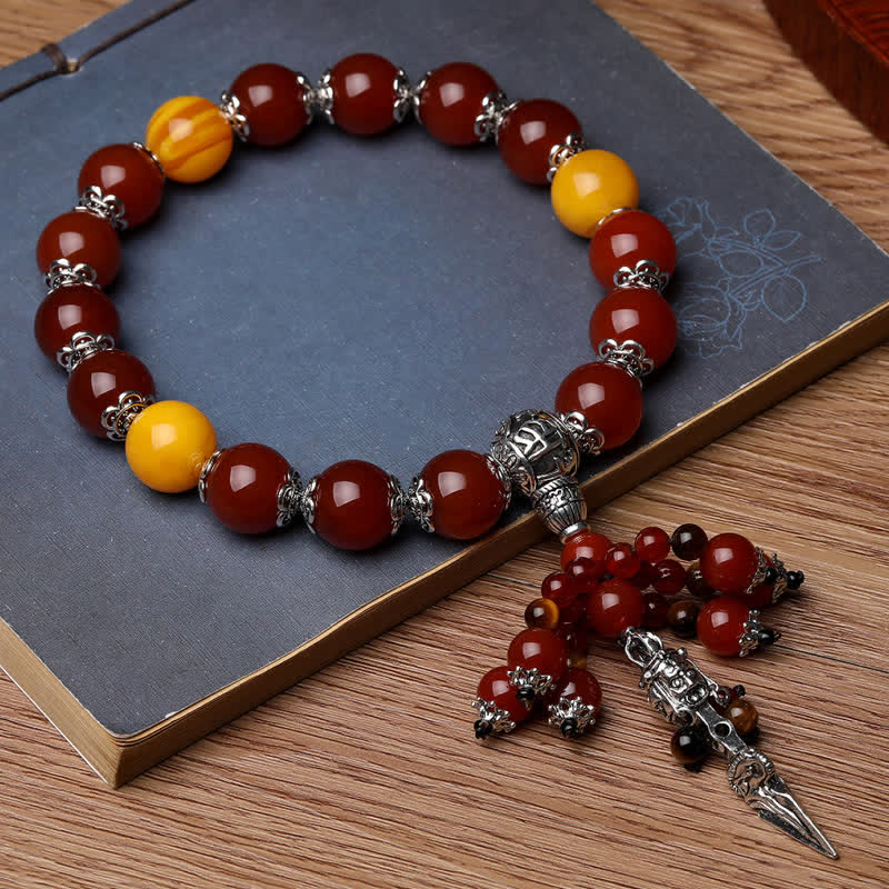 Tiger Eye Dragon Vein Agate Power Healing Bracelet