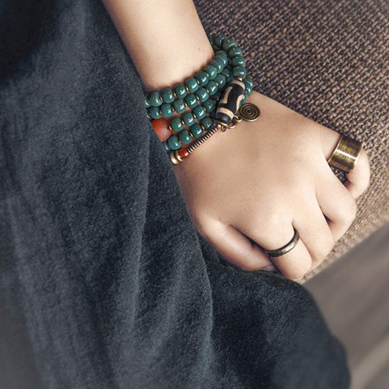 108 Beads Bodhi Seed Mala Wisdom Bracelet for Meditation