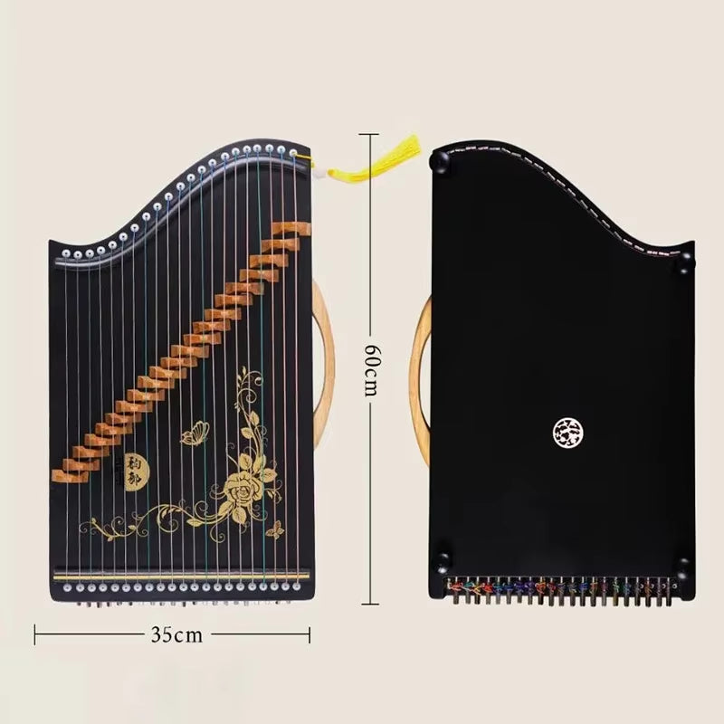 Portable 21 String Guzheng Chinese Traditional Wood Finger Practice Mini Guzheng Musical Instruments for Beginners Children Gift