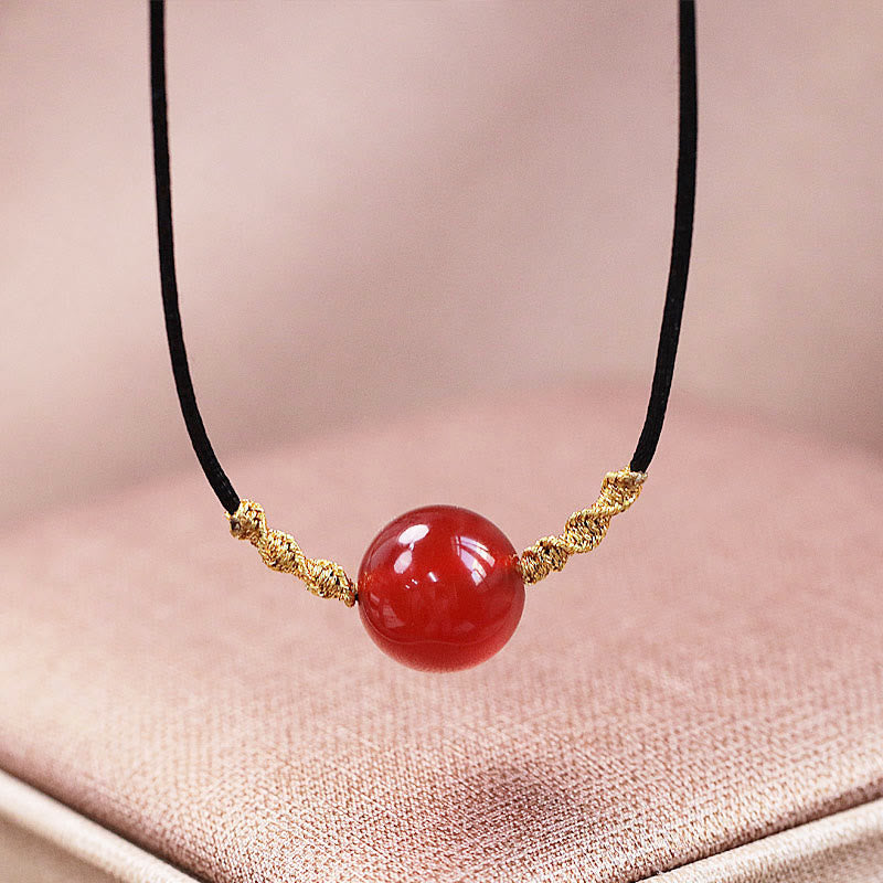 Red Agate Chalcedony Bracelet Necklace for Confidence & Harmony