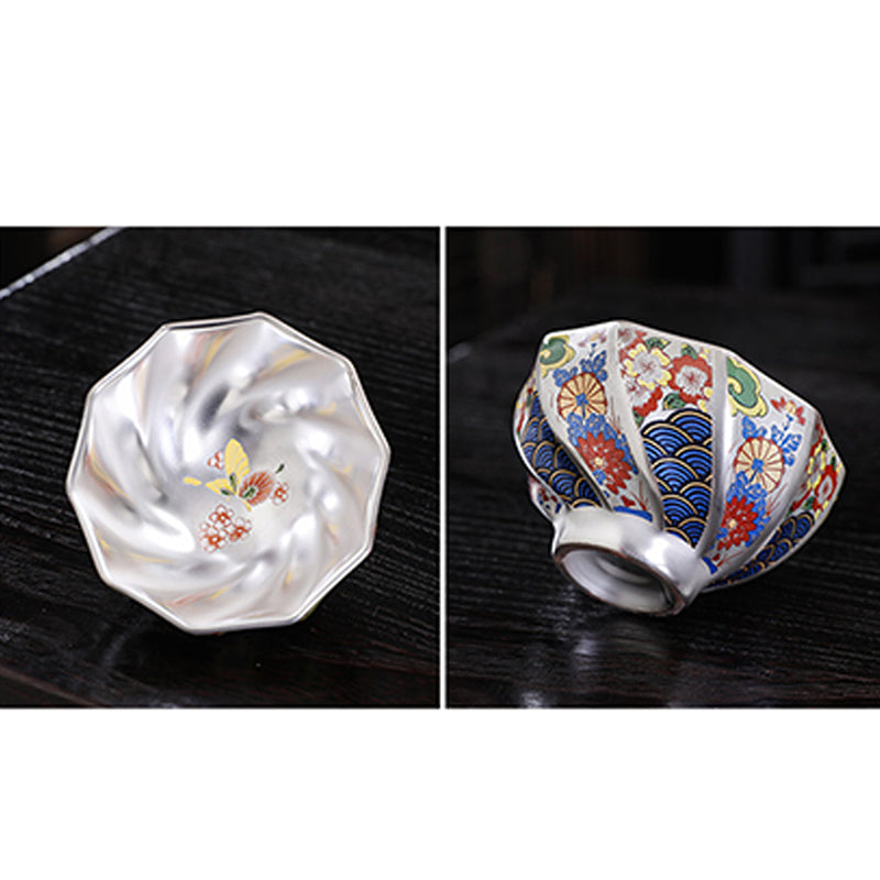 Chrysanthemum Ceramic Teacup for Zen Decor | 165ml & 100ml