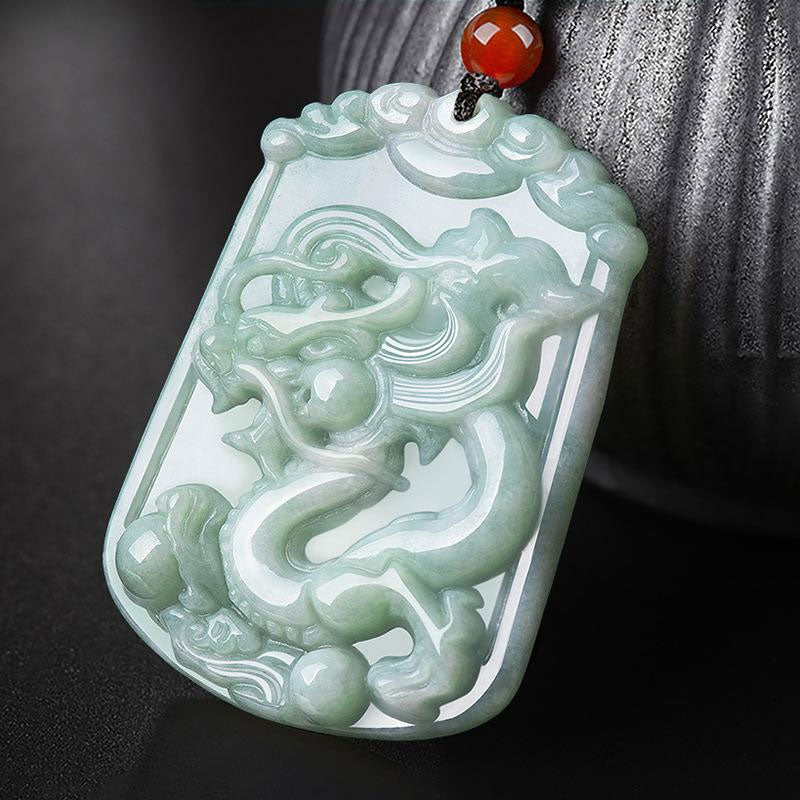Unisex Jade Necklace with 12 Chinese Zodiac Pendants for Abundance