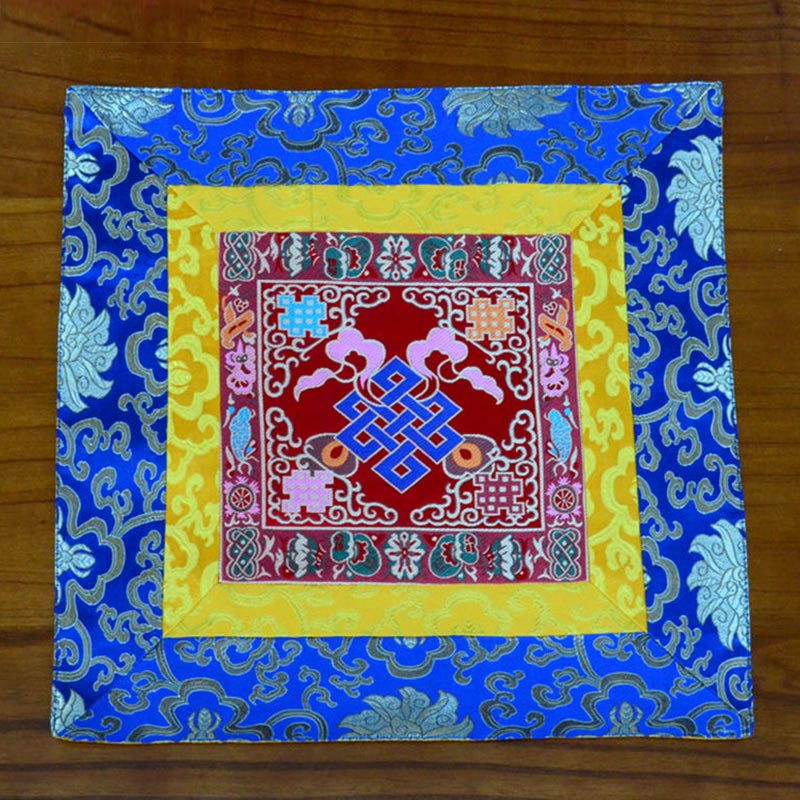 Meditation Prayer Altar Mat with Vajra and Auspicious Symbols
