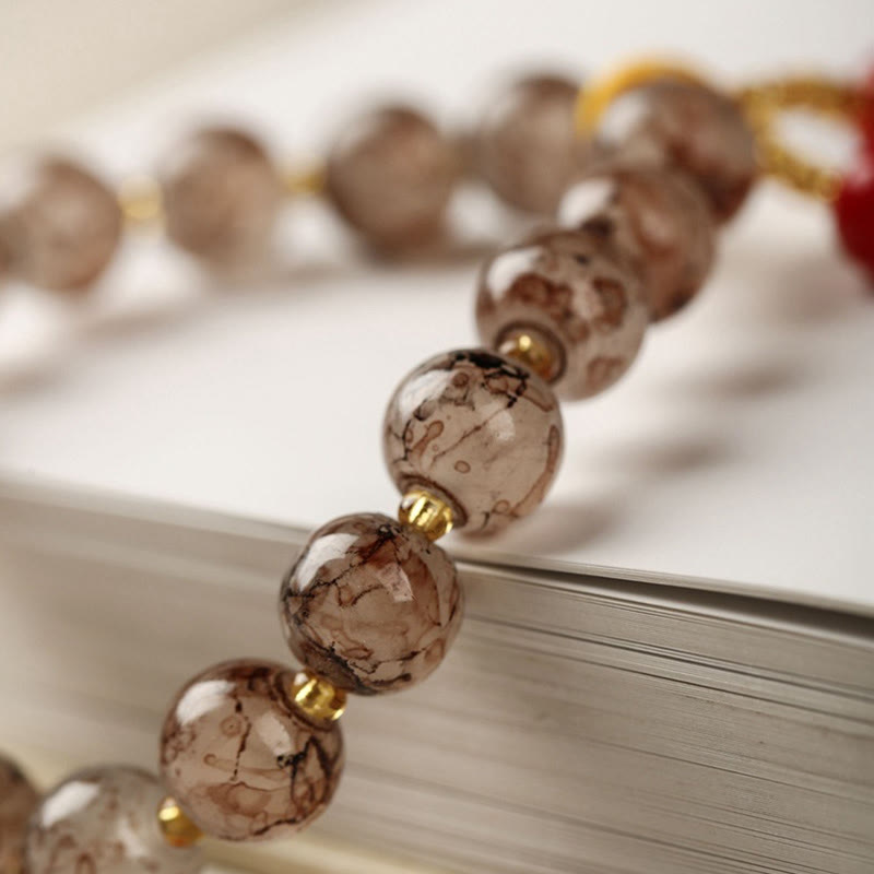 Liuli Glass Blessing Harmony Bracelet for Spiritual Protection