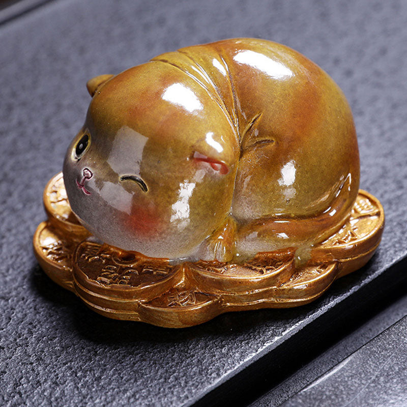 Color Changing Mini Cat Resin Tea Pet | Zen Decor Figurine