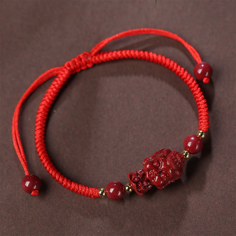 Chinese Zodiac Cinnabar Amulet Blessing String Bracelet