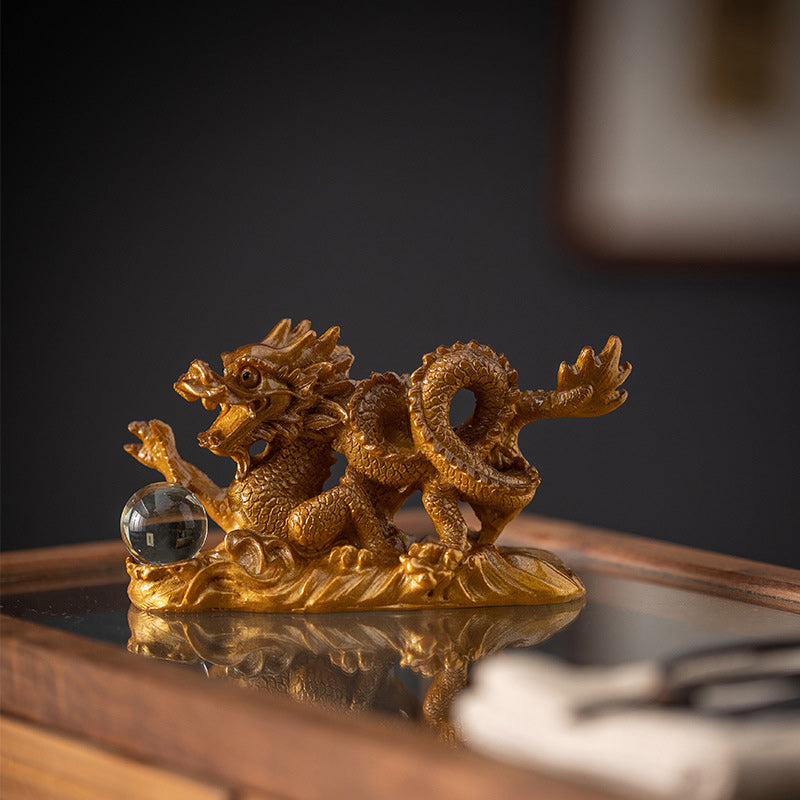 Year of the Dragon Color-Changing Resin Tea Pet Figurine