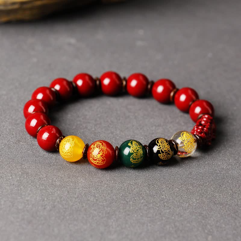 10mm Cinnabar PiXiu Blessing Bracelet for Wealth & Calm