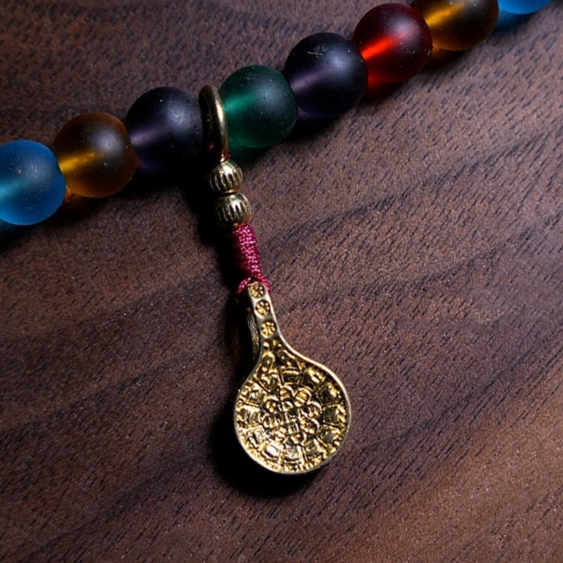 108 Bead Liuli Glass Mala Bracelet with Chinese Zodiac Charms