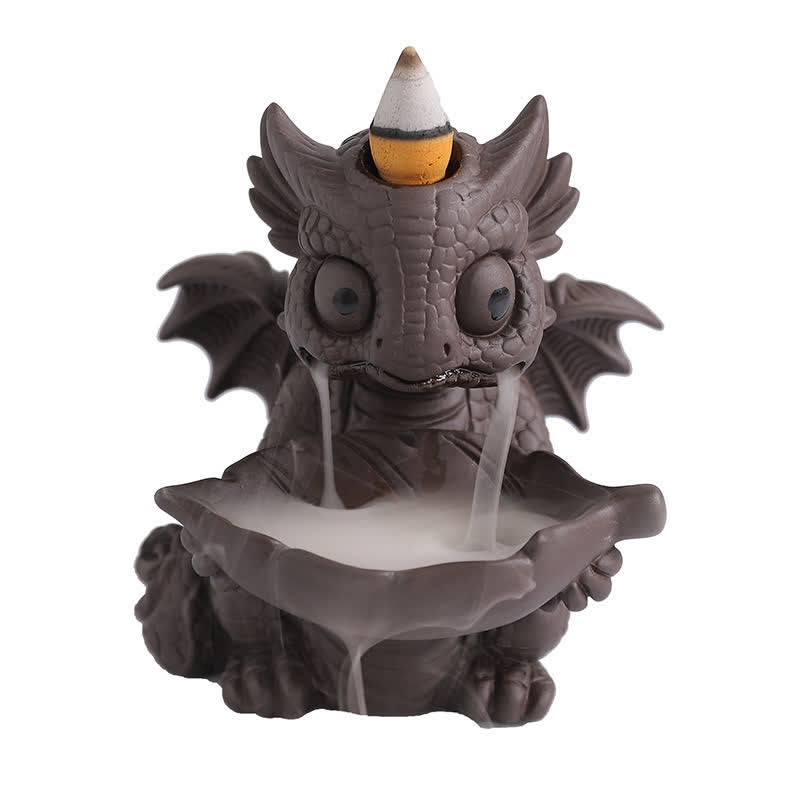 Purple Clay Dinosaur Incense Burner for Meditation & Rituals