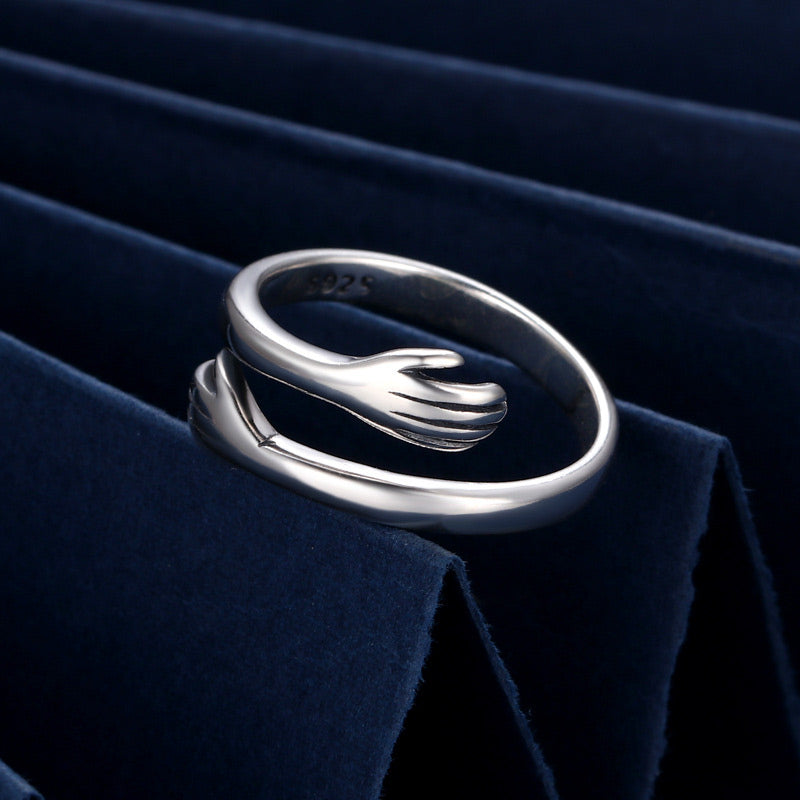 925 Sterling Silver Love Hug Thumb Ring | Spiritual Protection