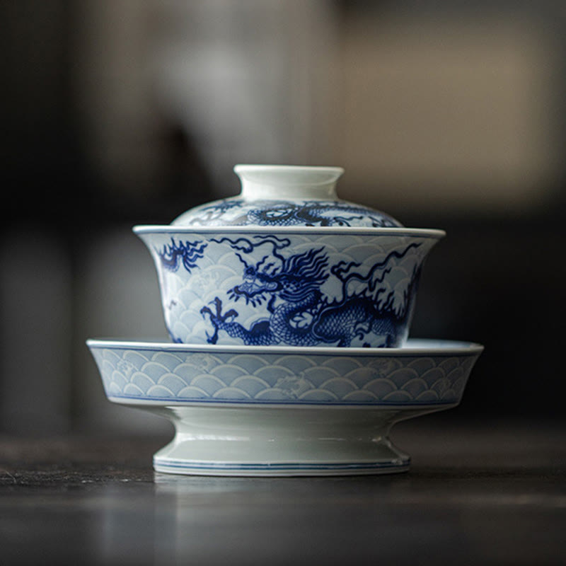 Blue Dragon Ceramic Teacup 80ml | Chinese Tea Cup