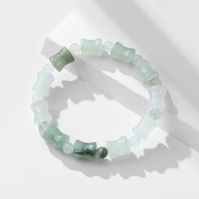 Jade Coconut Shell Bamboo Pattern Abundance Bracelet