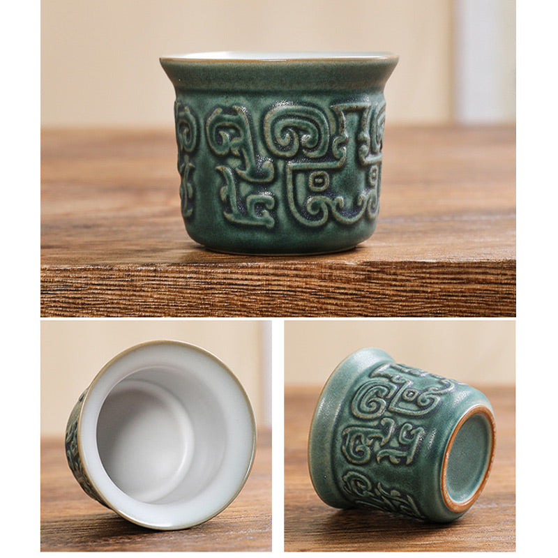 Sanxingdui Ceramic Chinese Tea Cup Set | Kung Fu Tea Gift