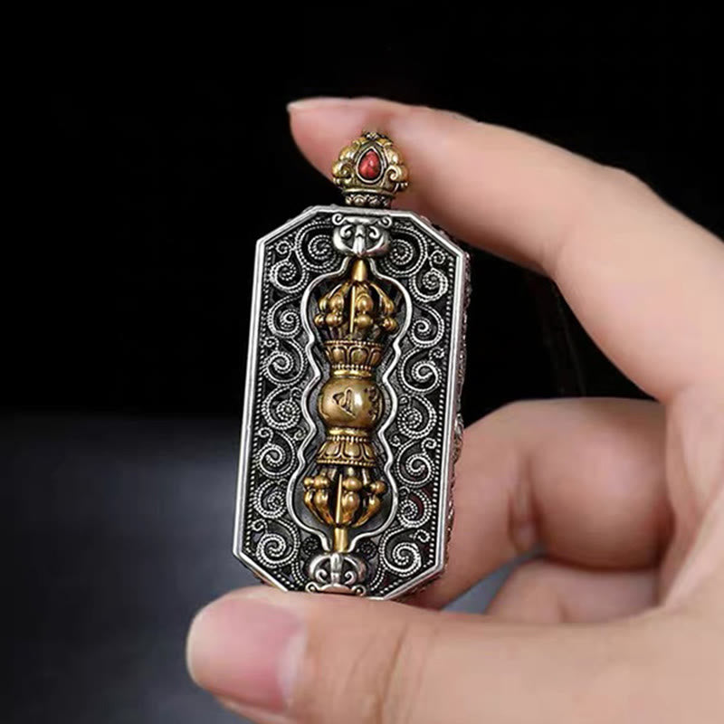 Om Mani Padme Hum Necklace | Dorje Vajra Lotus Pendant