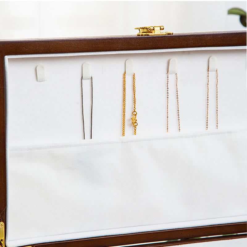 Three-Layer Wooden Jewelry Box for Zen Decor Storage