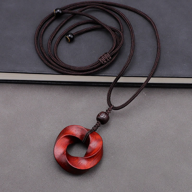 Spiritual Red Sandalwood Auspicious Clouds Necklace