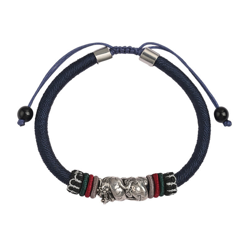 Dragon Luck Rope Bracelet for Protection | 925 Silver
