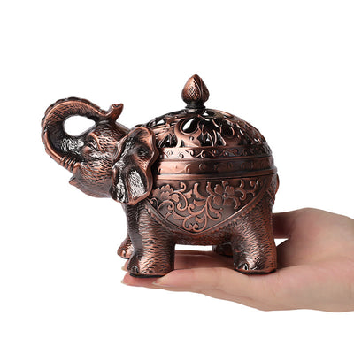 Elephant Alloy Waterfall Incense Burner for Zen Ambiance