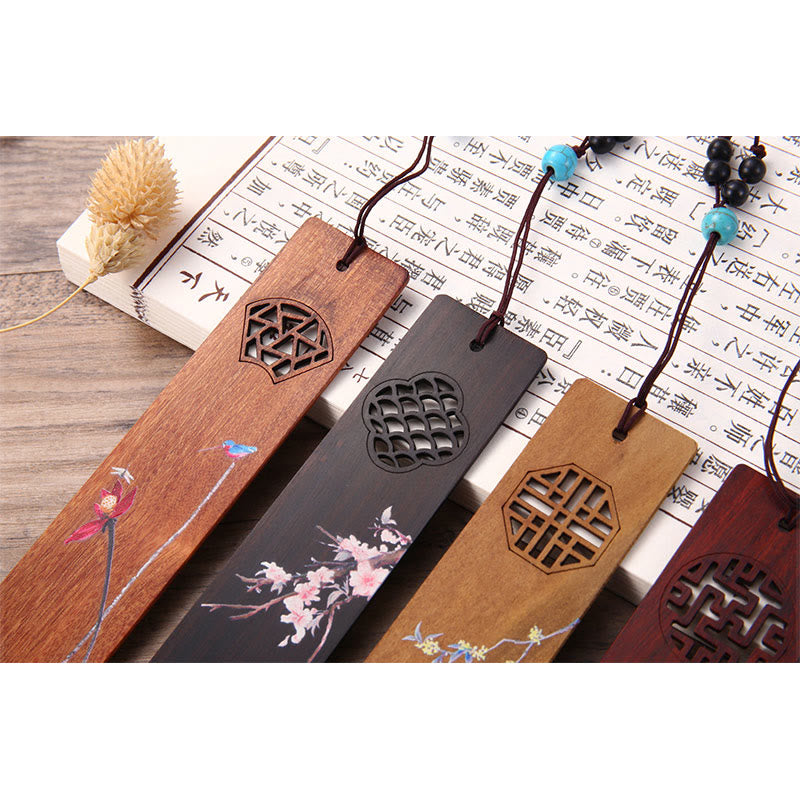 Wooden Four Seasons Bookmarks Set | Zen Decor Gift