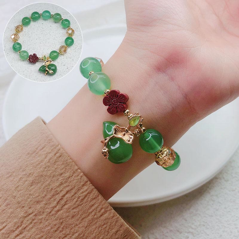 10mm Natural Red and Green Agate Confidence Bracelet