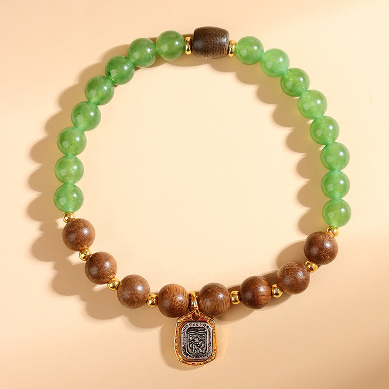 7mm Agarwood Green Chalcedony Zakiram Wealth Bracelet
