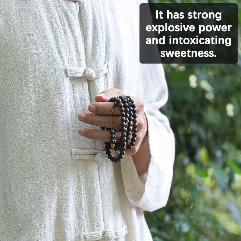 7mm Agarwood Mala Bracelet for Peace & Strength