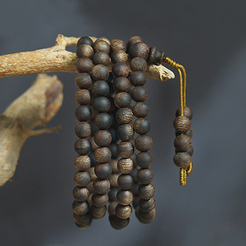 7mm Agarwood Mala Bracelet for Peace & Strength