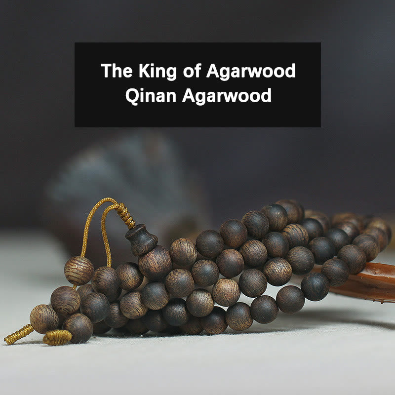 7mm Agarwood Mala Bracelet for Peace & Strength