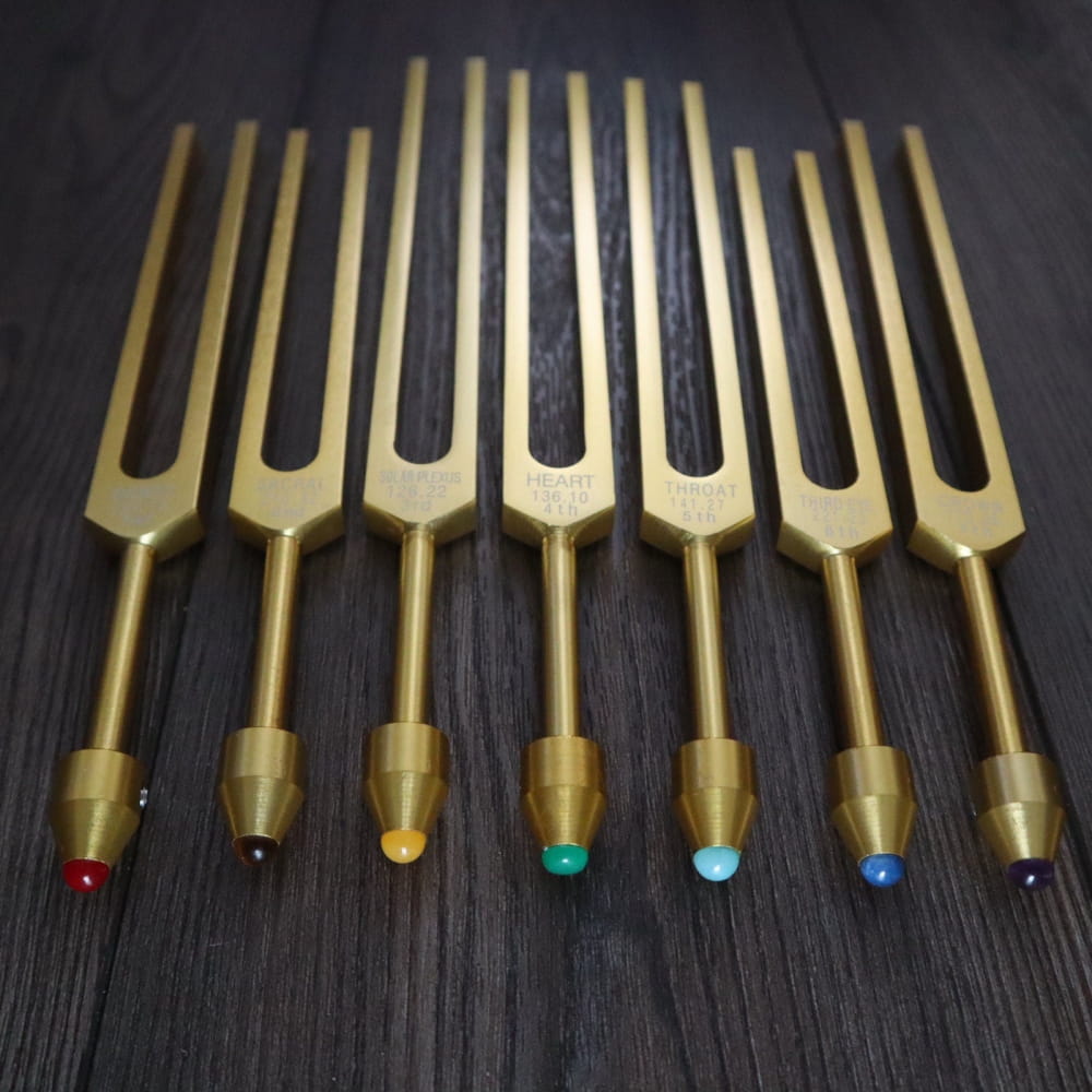 7pc Chakra Tuning Fork Set - Tuned for Healing Chakras 25Hz - On sale