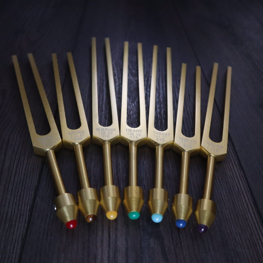 7pc Chakra Tuning Fork Set - Tuned for Healing Chakras 25Hz - On sale