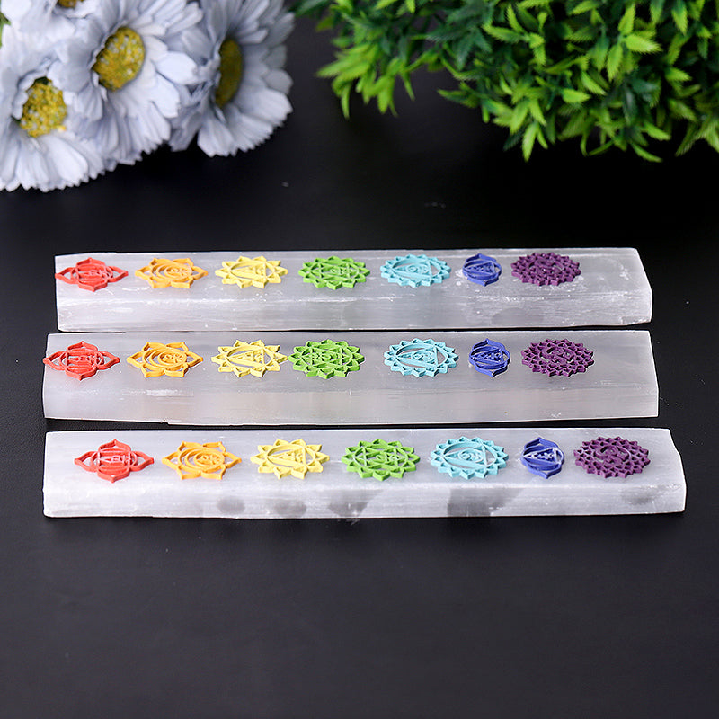 8-inch Chakra Selenite Healing Wand for Meditation & Energy