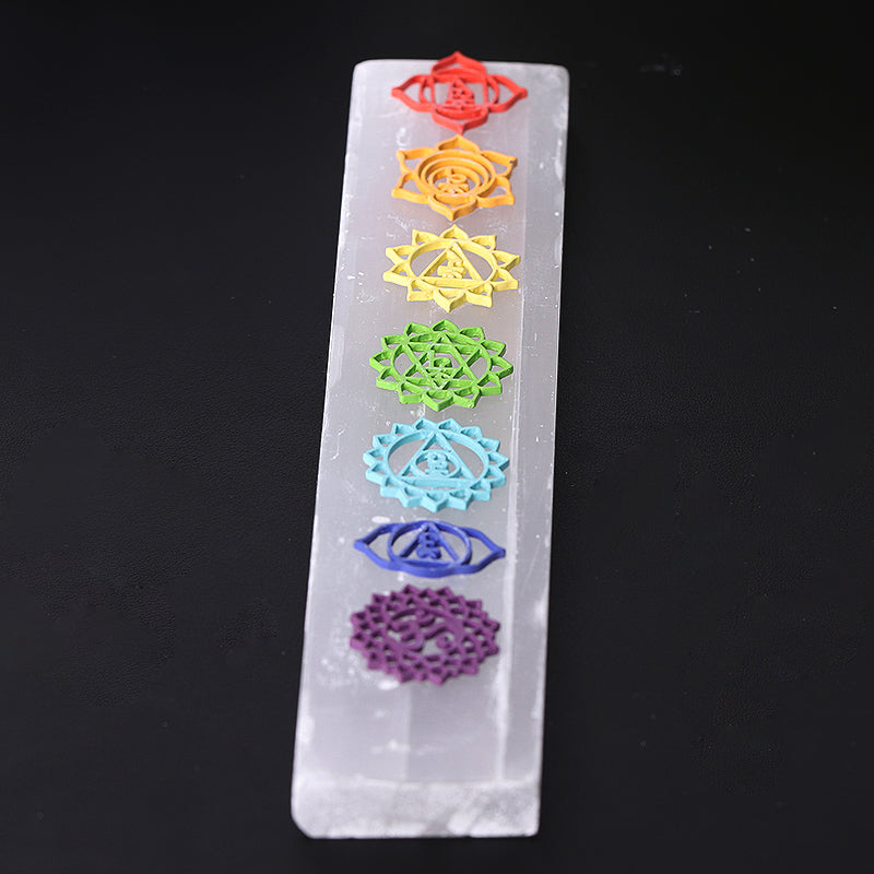 8-inch Chakra Selenite Healing Wand for Meditation & Energy