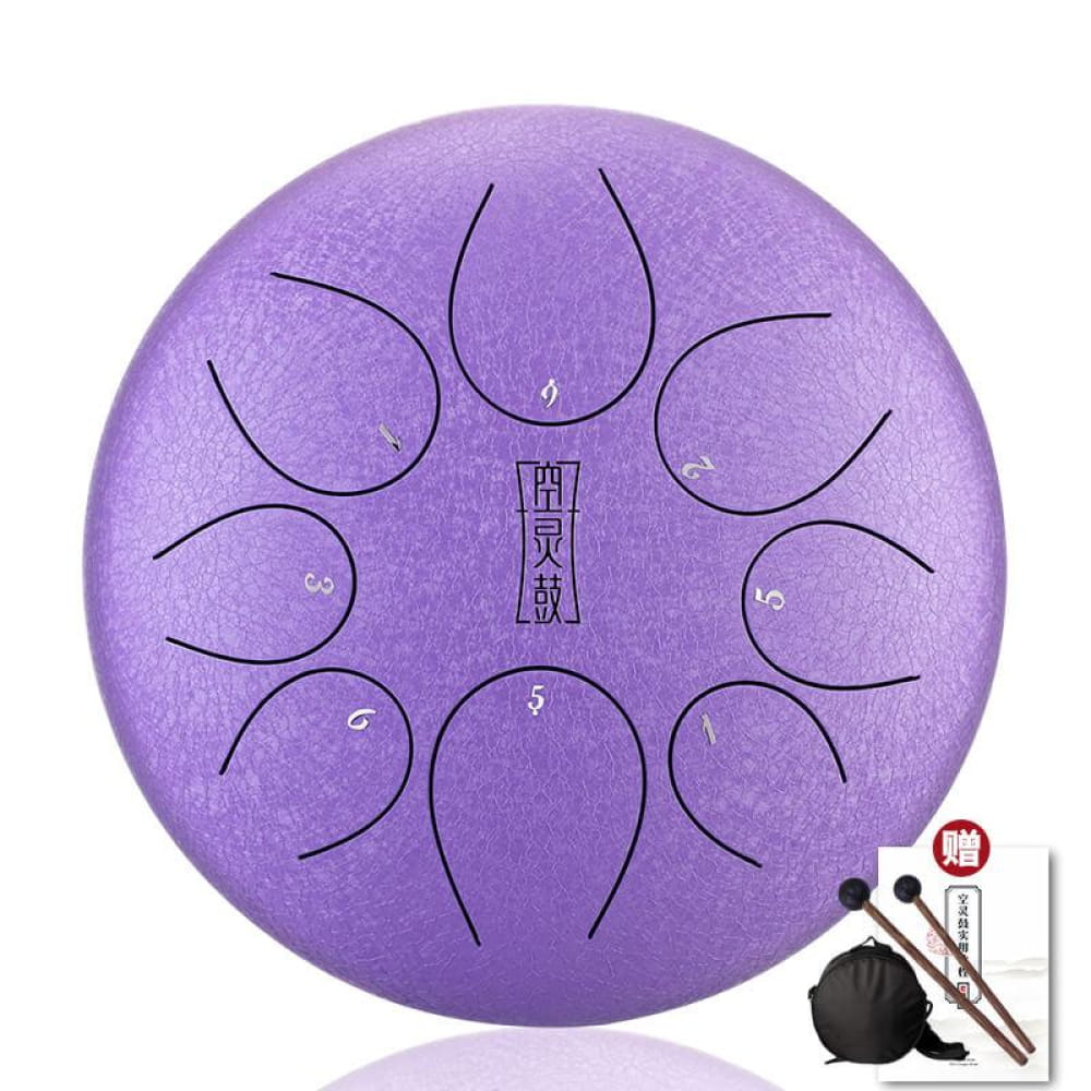 8-Inch Steel Tongue Drum 8 Note F Key for Children - 8 Inches/8 Notes (F Key) / Lavender / Lavender