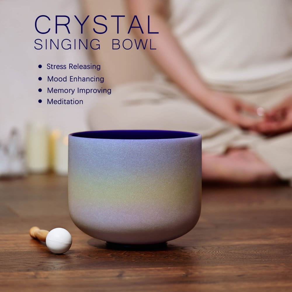 8\’ A Note Rainbow Color Crystal Singing Bowl - Rainbow - On sale