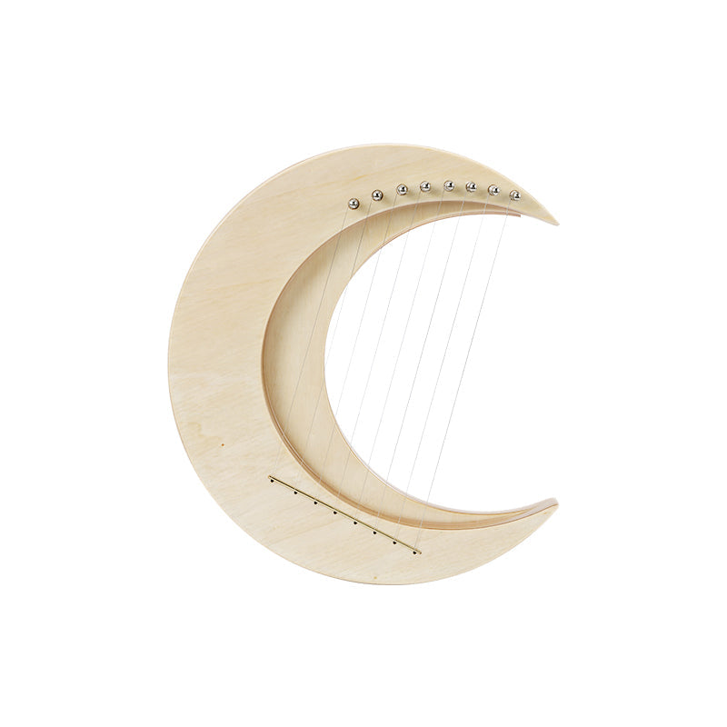 8-String Mini Lyre Harp Instrument - Crescent Design