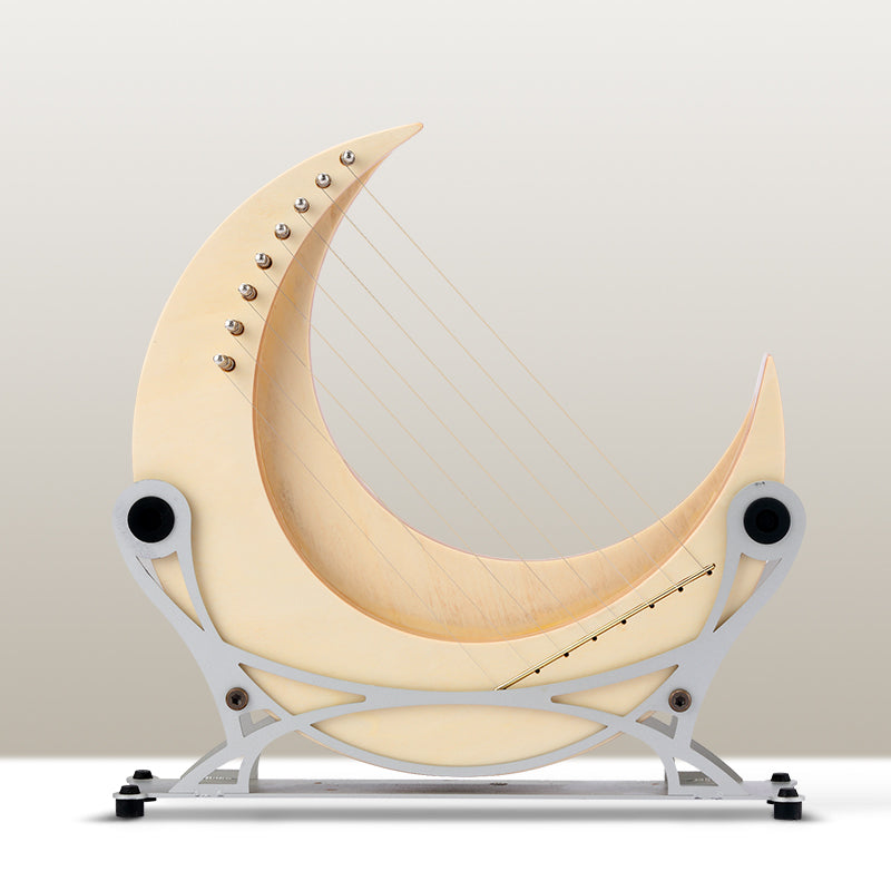 8-String Mini Lyre Harp Instrument - Crescent Design