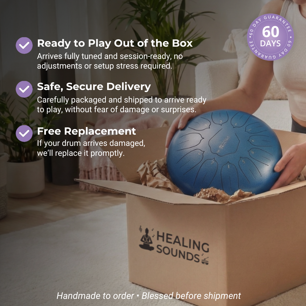 8-Tone C Key Alloy Steel Tongue Drum - Round 10 Inch