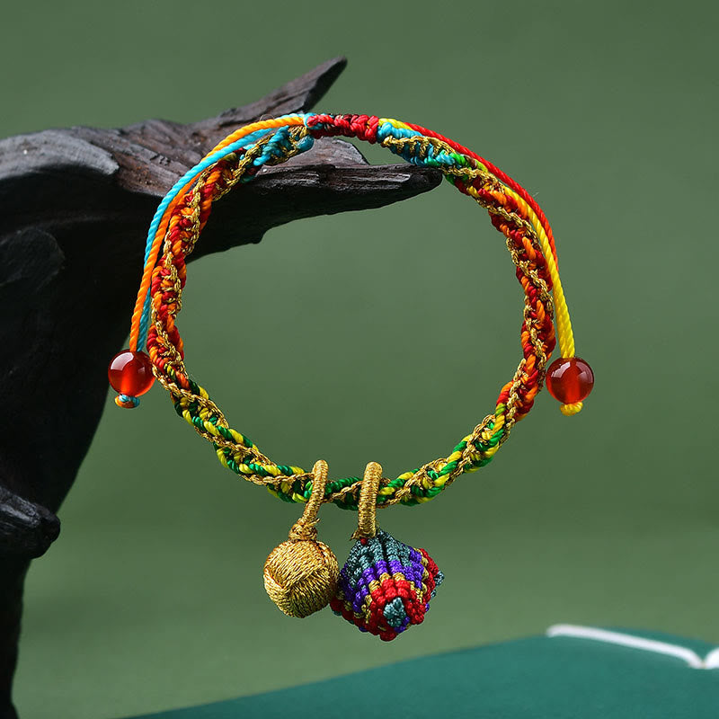 Colorful Rope Luck Bracelet with Zongzi Charm