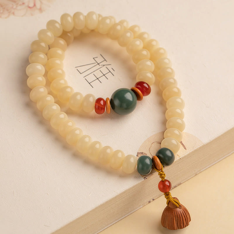 Bodhi Seed Lotus Bracelet Double Wrap for Peace & Wisdom