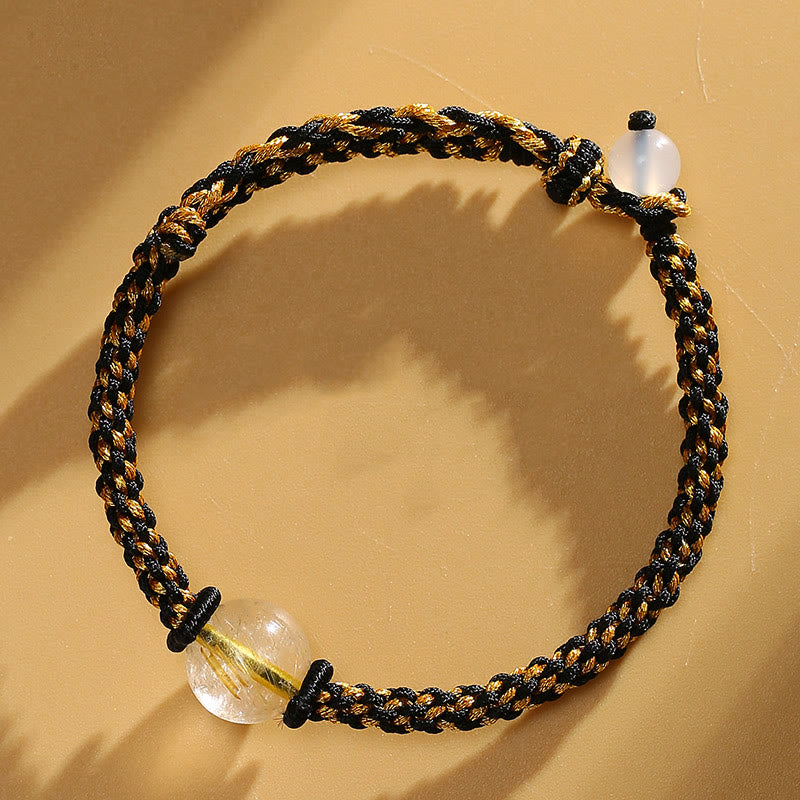 Handmade Red Agate Amethyst Calm Braided Bracelet