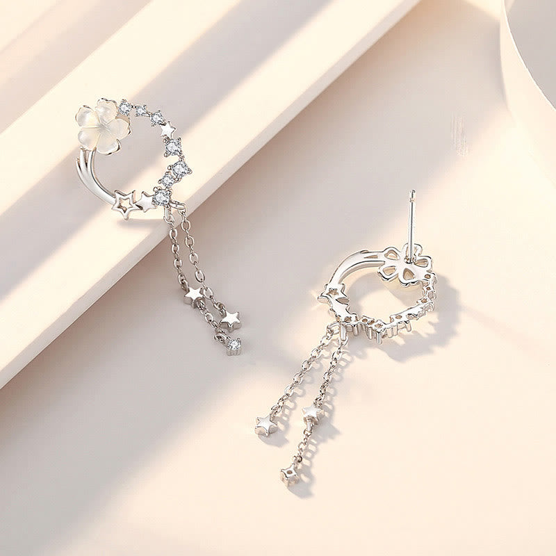 925 Sterling Silver Flower Butterfly Love Necklace Set