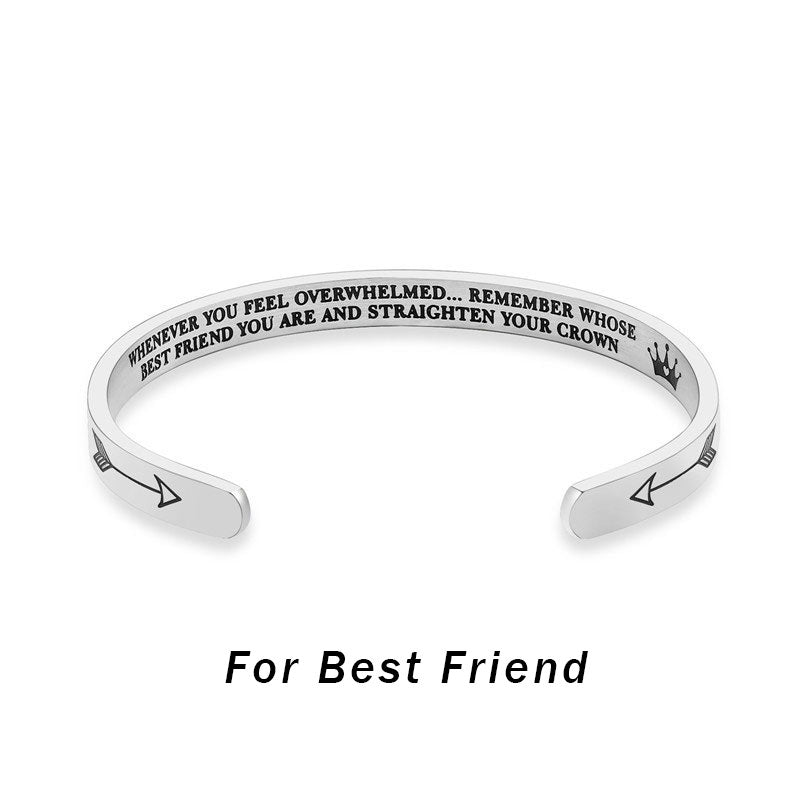 Adjustable Stainless Steel Spiritual Bracelet with Personalized Engraving