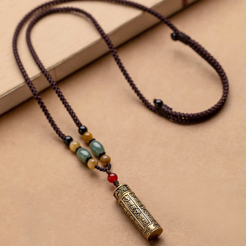 Om Mani Padme Hum Protection Necklace | Copper & Bodhi Seed